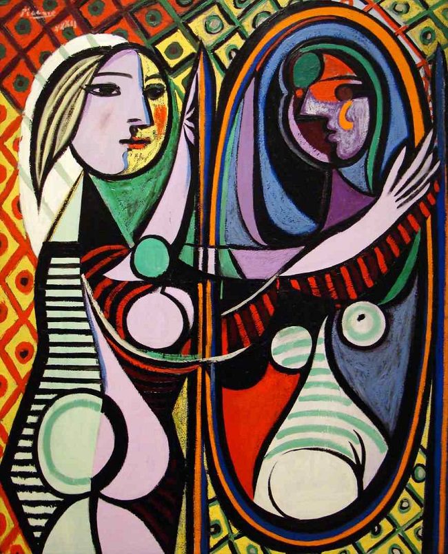 Jeune femme au miroir Picasso