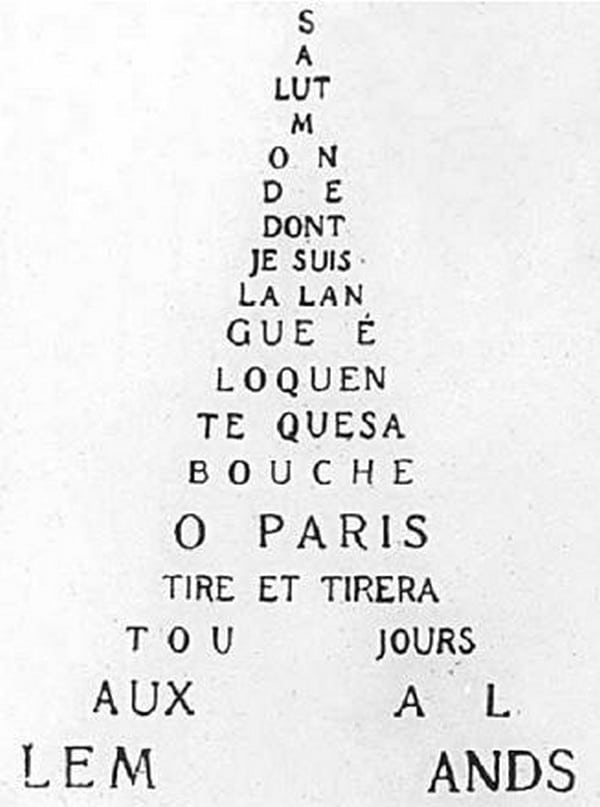 Calligramme d’Apollinaire : l’oeuvre d’une vie